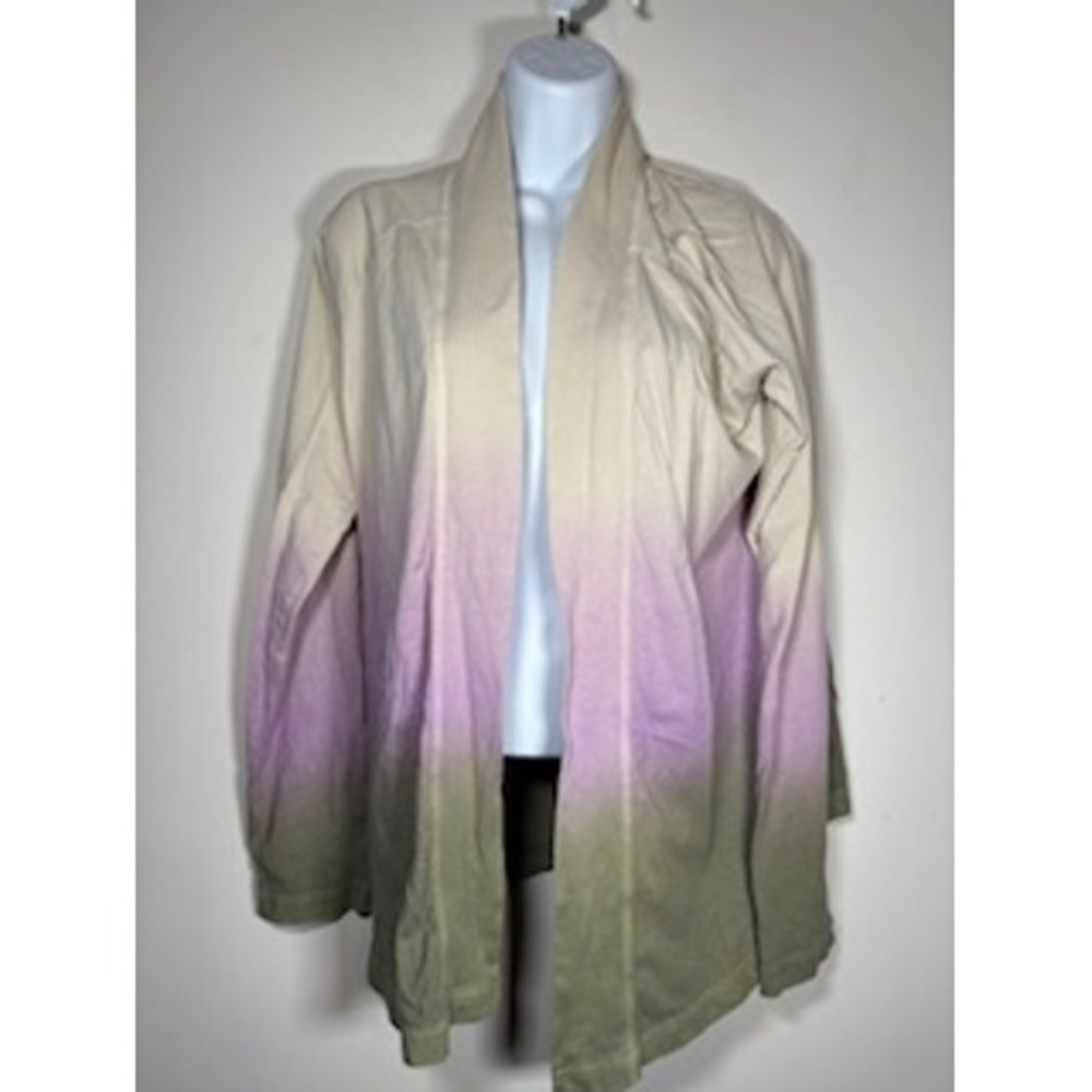 Life is Good Cardigan Ombre Purple Green Organic Cotton Sleep Wrap Zen Yoga Med